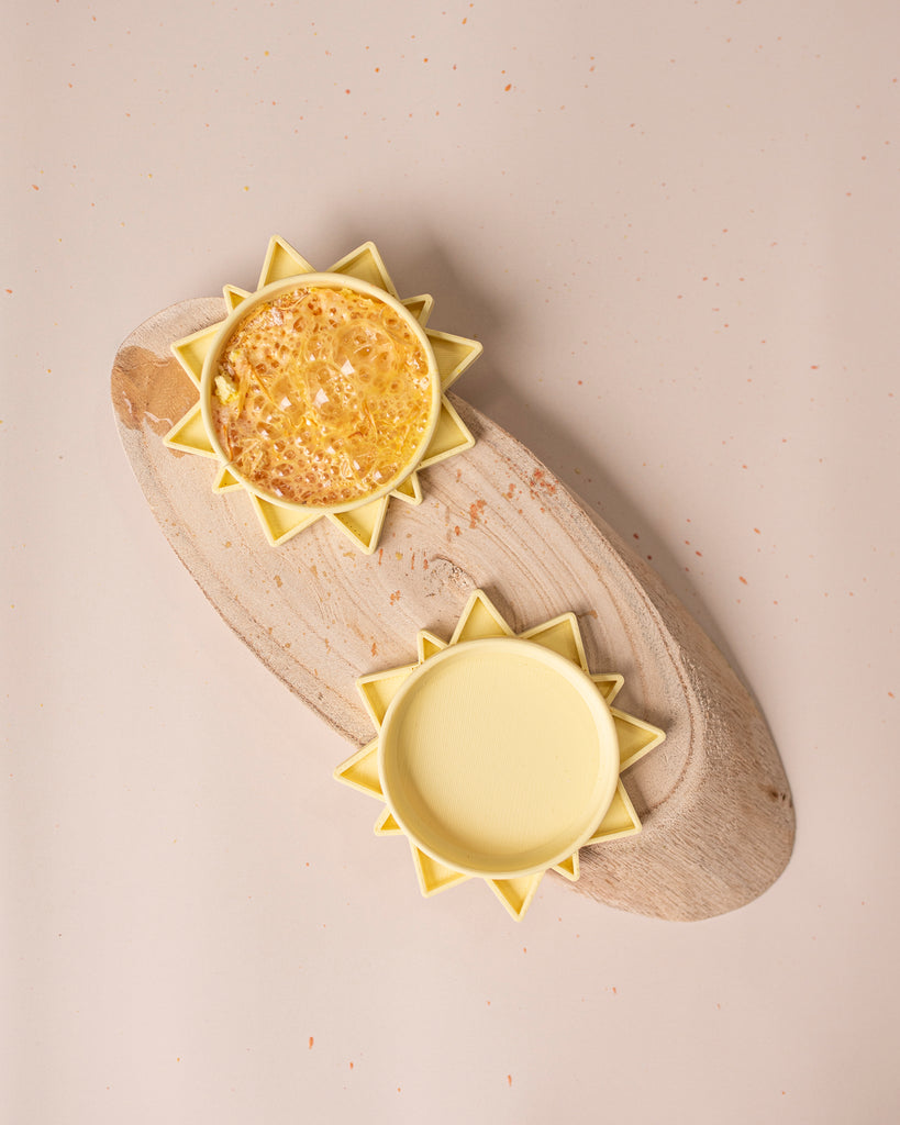 sun shape tray with bubbling fizz